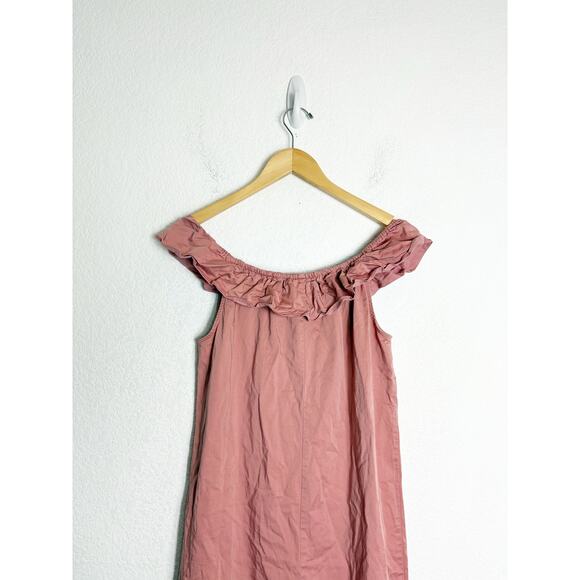 The Nines by Hatch Maternity Jumpsuit Small Off The Shoulder Pink Button-Front - Picture 10 of 12